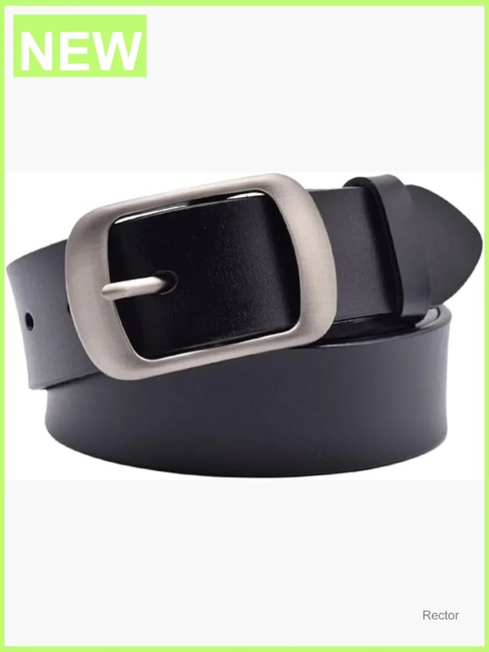 Genuine Leather Waist Belt with Removable Buckle, Adjustable 35-37